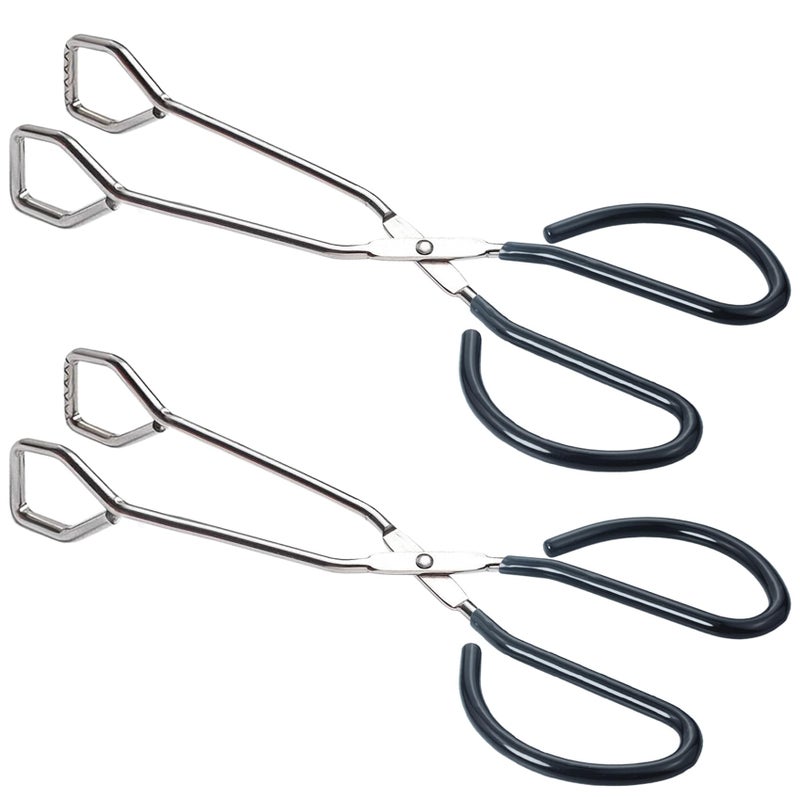 HINMAY 10-Inch Heavy Duty Stainless Steel Kitchen Scissor Tongs, Set of 2 - Image 1